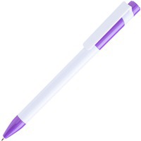 Ручка шариковая MAVA,  белый/ фиолетовый, пластик