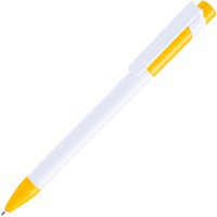 Картинка Ручка шариковая MAVA, белый/желтый,  пластик