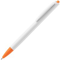 Фото Ручка шариковая Tick, белая с оранжевым Open