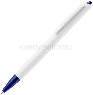 Фото Ручка шариковая Tick, белая с синим «Open»