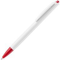 Фотография Ручка шариковая Tick, белая с красным, мировой бренд Open