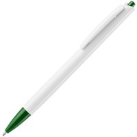 Изображение Ручка шариковая Tick, белая с зеленым