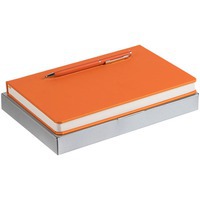Фотка Недатированный ежедневник Magnet Shall с ручкой в самосборной коробке, оранжевый