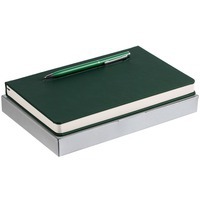 Недатированный ежедневник Magnet Shall с ручкой в самосборной коробке, зеленый