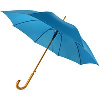 Зонт-трость РАДУГА с деревянной ручкой, полуавтомат, d104 х 89 см. Устойчив к сильным порывам ветра. 
