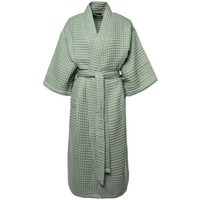 Банный халат вафельный женский Boho Kimono, зеленая мята M