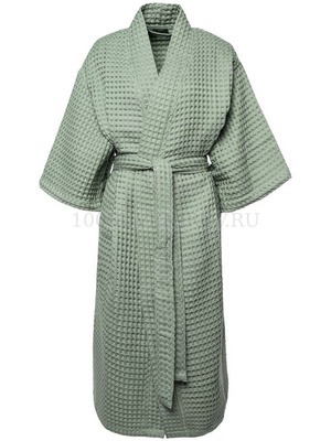 Фото Халат вафельный женский Boho Kimono, зеленая мята M