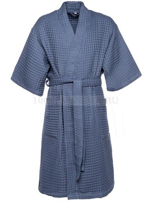 Фото Халат вафельный мужской Boho Kimono, синий XL