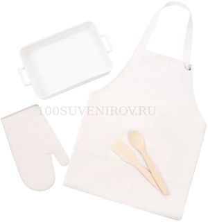 Фото Подарочный набор Casserole для кухни: фартук, прихватка, форма для запекания, лопатка и ложка