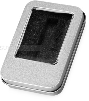 Фото Металлическая коробка для флешки с мини чипом ЭТАН с ложементом, 6,2 х 9 х 1,8 см, внутренний размер ложемента 1,3 х 0,8 х 4,7 см (серебристый)