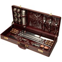 Роскошный подарочный набор для шашлыка из 40 предметов в чемоданчике с кодовым замком, 72 х 30,5 х 11 см