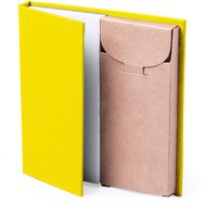 Набор LUMAR: листы для записи (60шт) и цветные карандаши (6шт), желтый, картон, дерево