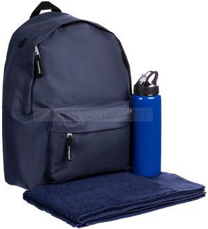 Фото Набор для спорта Active, 2.0: рюкзак, спортивная бутылка, полотенце (синий)