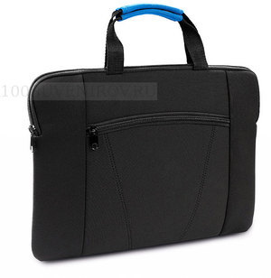 Фото Конференц-сумка XENAC, черный/синий, 38 х 27 см, 100% полиэстер