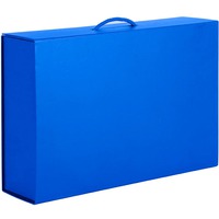 Коробка складная подарочная, 37x25x10cm, кашированный картон, синий