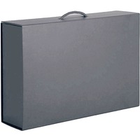 Коробка складная подарочная, 37x25x10cm, кашированный картон, серый