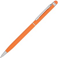 Ручка-стилус металлическая шариковая Jucy Soft soft-touch, d0,7 х 13,6 см, синие чернила