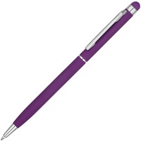 Ручка-стилус металлическая шариковая Jucy Soft soft-touch, d0,7 х 13,6 см, синие чернила, фиолетовый