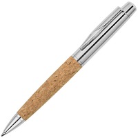 Ручка металлическая шариковая CASK из бамбука и хрома, синие чернила, d1,2 х 13,8 см, 