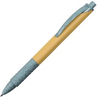 Ручка из бамбука и переработанной пшеницы шариковая NARA, синие чернила, нажимной механизм, d1,1 х 14,3 см