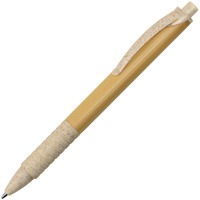 Ручка из бамбука и переработанной пшеницы шариковая NARA, синие чернила, нажимной механизм, d1,1 х 14,3 см, дерево/бежевый