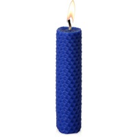 Свеча из вощины/пчелиного воска: свеча 3,5 х 12,5 см, ярлык 3 х 5 см. , синий