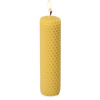 Свеча из вощины/пчелиного воска: свеча 3,5 х 12,5 см, ярлык 3 х 5 см. , желтый