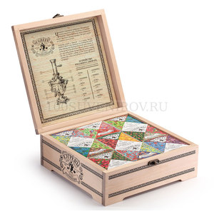 Фото Подарочный набор Сугревъ в деревянной коробке, коллекция из 9 чаёв (разные цвета)