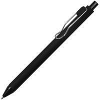 Ручка пластиковая шариковая CLIP под уф-печать, софт-тач, синие чернила, d1 х 14,6 см, черный