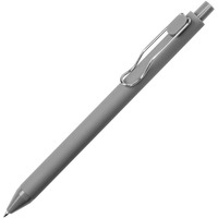 Ручка пластиковая шариковая CLIP под уф-печать, софт-тач, синие чернила, d1 х 14,6 см, серый