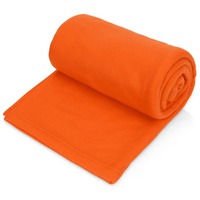 Теплый плед POLAR из флиса под вышивку логотипа, 100 х 140 см, оранжевый