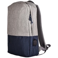 Рюкзак "Beam", серый/темно-синий, 44х30х10 см, ткань верха: 100% полиамид, подкладка: 100% полиэстер