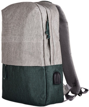 Фото Рюкзак "Beam", серый/зеленый, 44х30х10 см, ткань верха: 100% полиамид, подкладка: 100% полиэстер