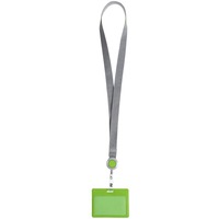 Фотка Бейдж-чехол для карточки с лентой и ретрактором Devon, зеленый