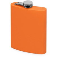 Стальная фляжка РЕМАРК soft-touch под гравировку логотипа, 240 мл., 9,2 х 2,1 х 13,8 см, оранжевый
