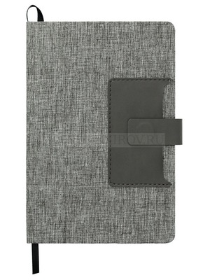 Фото Блокнот Clap с отделением для визиток и магнитным клапаном, 15 х 21,3 х 2 см (серый меланж)