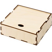 Деревянная подарочная коробка с крышкой под гравировку, 12,2 х 4,5 х 12,2 см, внутренний размер 11,5 х 3,5 х 11,5 см. 