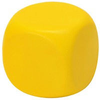 Антистресс КУБИК, нанесение логотипа возможно со всех сторон, 5,5 х 5,5 х 5,5 см, желтый