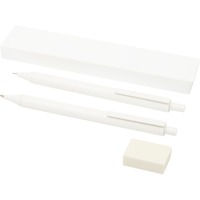 Канцелярский набор антибактериальный SALUS: шариковая ручка, механический карандаш, ластик в подарочной коробке. Возможно нанесение логотипа