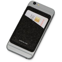 Фирменный картхолдер с креплением на телефон SLOT из фетра на 3 карты, 6 х 10 х 0,4 см, черный
