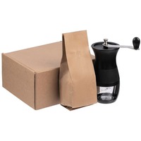 Подарочный набор Freshly Ground: ручная кофемолка-мельничка, кофе в зернах в крафт-упаковке