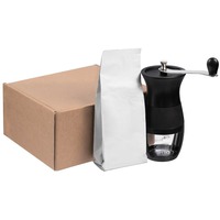 Подарочный набор Freshly Ground: ручная кофемолка-мельничка, кофе в зернах в крафт-упаковке, белый