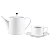 Набор чайный PLATINUM: чайная пара и чайник в подарочной упаковке, 200мл и 900мл, костяной фарфор