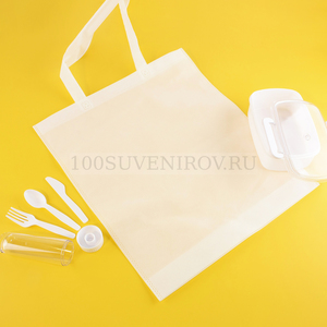 Фото Набор подарочный FIRSTAID: сумка, ланчбокс, набор столовых приборов, белый