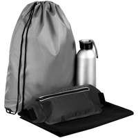 Набор для спорта Everyday Gym: полотенце, сумка для бега, спортивная бутылка в рюкзаке, серый