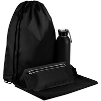 Набор для спорта Everyday Gym: полотенце, сумка для бега, спортивная бутылка в рюкзаке, черный
