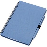 Блокнот А5 Toledo M с обложкой из пшеницы и пластика и шариковой ручкой, синий