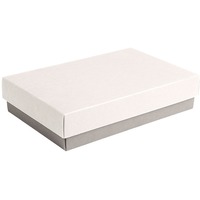 Коробка подарочная CRAFT BOX, 17,5*11,5*4 см, серый, белый, картон 350 гр/м2