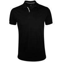 Фотка Рубашка поло мужская Portland Men черный, серый_XL, 100% х/б, 200г/м2