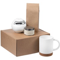 Чайный подарочный набор YOUR AMBIENCE: устройство звуковой терапии/звуки природы c подсветкой, кружка, свеча, черный чай в крафтовой коробке с наполнителем. 